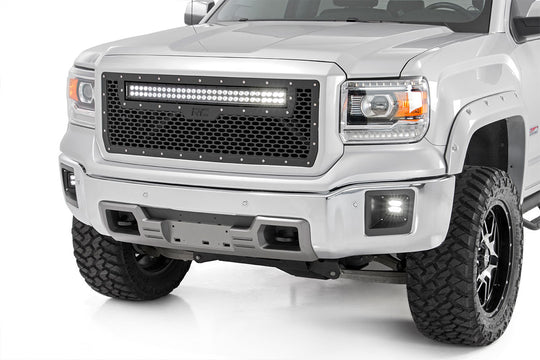70190 Mesh Grille - 30" Dual Row LED - Black - GMC Sierra 1500 (14-15) Rough Country Canada