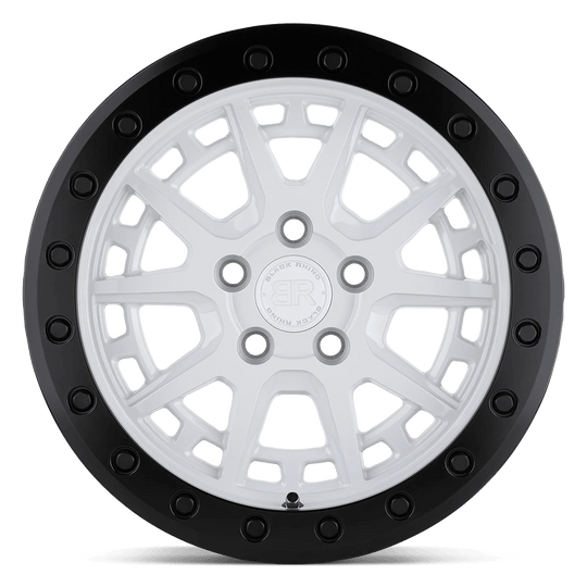 1570GRV155100W72 - Black Rhino Gravel Beadlock 15X7 5X100  15mm Gloss White W/ Black Ring & Bolts - Black Rhino Wheels Canada