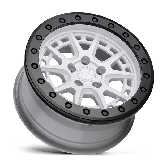 1570GRV155100W72 - Black Rhino Gravel Beadlock 15X7 5X100  15mm Gloss White W/ Black Ring & Bolts - Black Rhino Wheels Canada