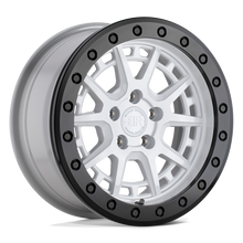 Charger l'image dans la galerie, 1570GRV155100W72 - Black Rhino Gravel Beadlock 15X7 5X100  15mm Gloss White W/ Black Ring &amp; Bolts - Black Rhino Wheels Canada