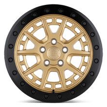 Load image into Gallery viewer, 1570GRV155100L72 - Black Rhino Gravel Beadlock 15X7 5X100  15mm Gold W/ Black Ring &amp; Bolts - Black Rhino Wheels Canada
