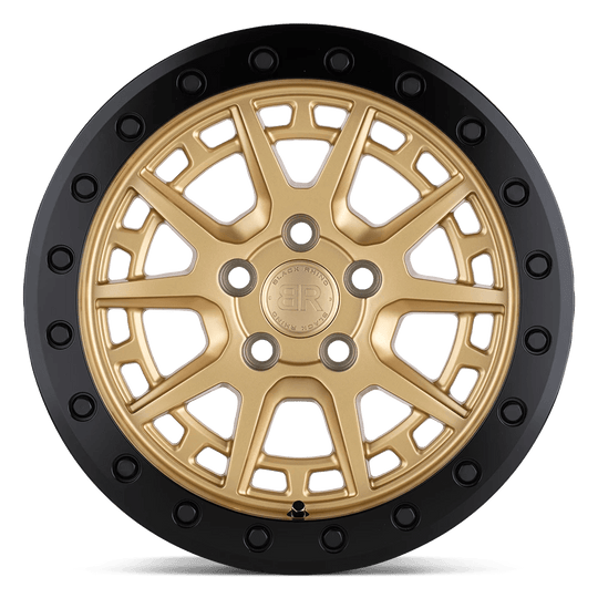 1570GRV155100L72 - Black Rhino Gravel Beadlock 15X7 5X100  15mm Gold W/ Black Ring & Bolts - Black Rhino Wheels Canada