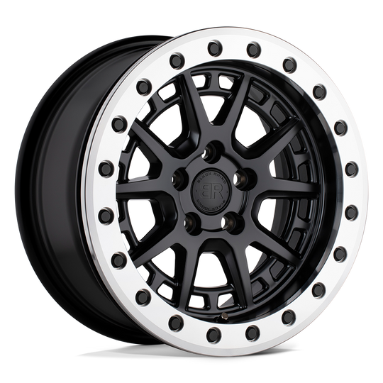 1570GRV155100F72 - Black Rhino Gravel Beadlock 15X7 5X100  15mm Matte Black W/ Machined Ring - Black Rhino Wheels Canada