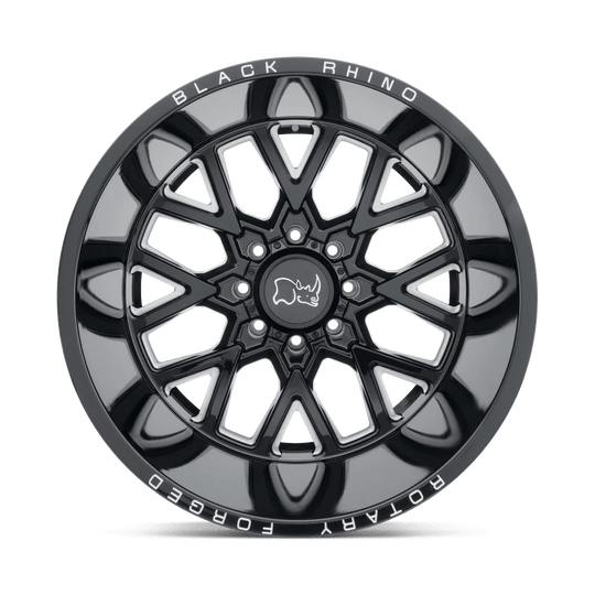 2095GRM-88165B22 - Black Rhino Grimlock 20X9.5 8X165.1 -18 mm Gloss Black & Milled - Black Rhino Wheels Canada