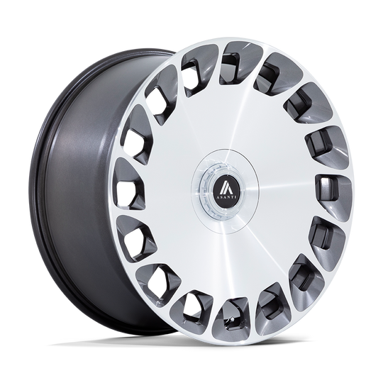 AB045AD20900015 - Asanti ABL-45 Aristocrat 20X9 BLANK  15mm Gloss Platinum With Bright Machined Face - Asanti Wheels Canada