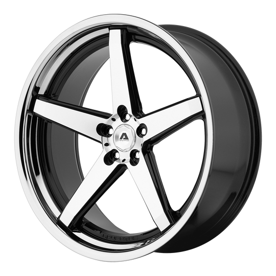 AVS2-20105638MS - Adventus AVS-2 20X10 5X112 38mm Gloss Black Machined with SS Lip - Adventus Wheels Canada
