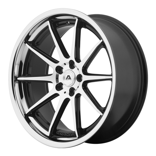 AVS4-20105222SL - Adventus AVS-4 20X10 5X120 22mm Gloss Black Machined with SS Lip - Adventus Wheels Canada