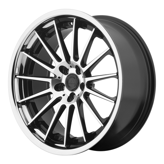 AVS5-20855635MS - Adventus AVS-5 20X8.5 5X112 35mm Gloss Black Machined with SS Lip - Adventus Wheels Canada