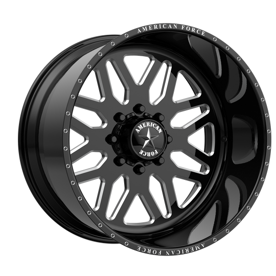AFTFB02G24-5-21 - American Force AFW Trax 20X14 8X180 -73mm Gloss Black Mill-Mach - American Force Wheels Canada