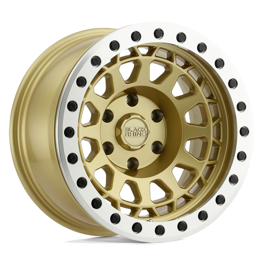 1785PRM-85127L71 - Black Rhino Primm Beadlock 17X8.5 5X127 -38 mm Matte Gold W/ Machined Ring - Black Rhino Wheels Canada