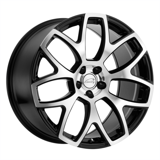 2005COA255108B63 - Coventry Ashford 20X10.5 5X108  25mm Gloss Black W/ Mirror Cut Face - Coventry Wheels Canada