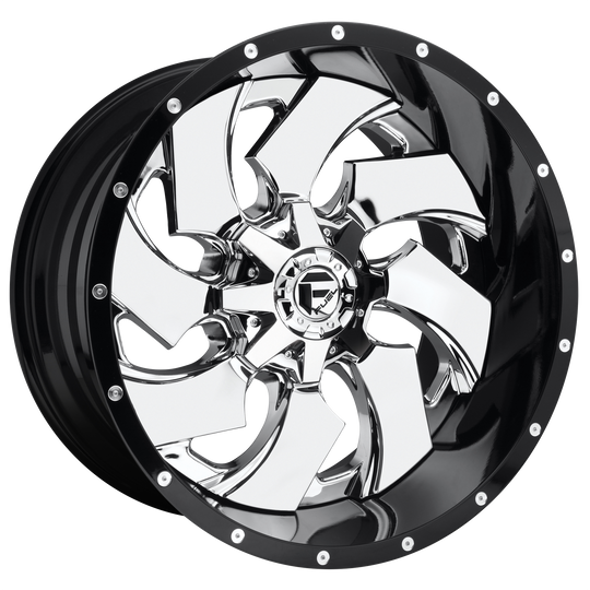 D240228292FBR - Fuel Off-Road D240 Cleaver 22X8.25 8X200 ET 121mm Chrome with Gloss Black Lip - Fuel Off-Road Wheels Canada