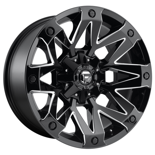 D55520902750E - Fuel Off-Road D555 Ambush 20X9 6X139.7 ET 1mm Gloss Black Milled - Fuel Off-Road Wheels Canada