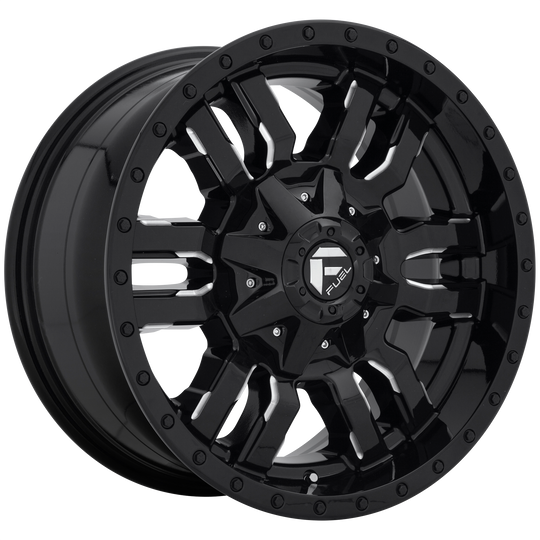 D5952070A543 - Fuel Off-Road D595 Sledge 20X7 4X156 13mm Gloss Black Milled - Fuel Off-Road Wheels Canada