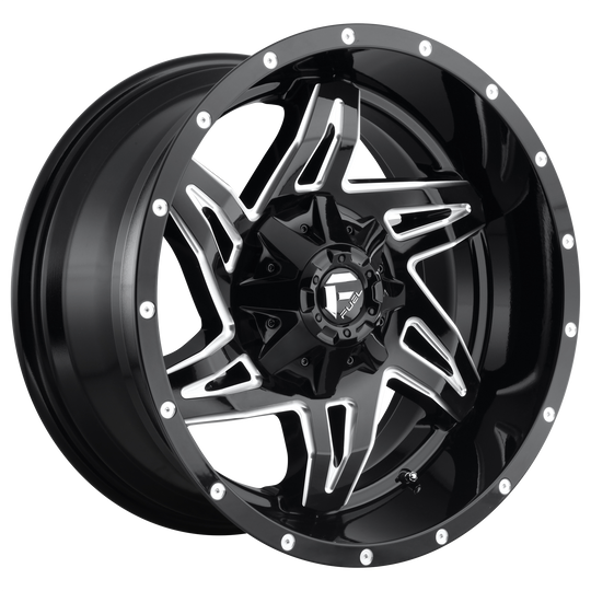 D61320002647 - Fuel Off-Road D613 Rocker 20X10 5X114.3 / 5X127 -18mm Gloss Black Milled - Fuel Off-Road Wheels Canada