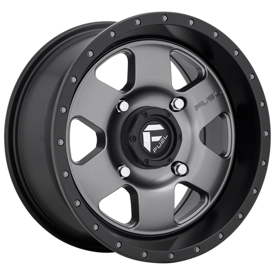 D6191570A544 - Fuel Off-Road D619 Podium 15X7 4X156 13mm Matte Gun Metal Black Bead Ring - Fuel Off-Road Wheels Canada