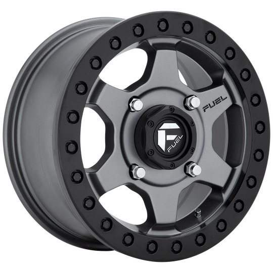 D9151570A660 - Fuel Off-Road D915 Gatling Beadlock 15X7 4X137 55mm Matte Gun Metal - Fuel Off-Road Wheels Canada