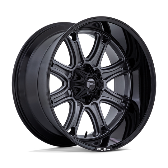 FC853AB22101418N - Fuel Off-Road Darkstar 22X10 5X114.3 / 5X127 -18mm Matte Gunmetal With Black Lip - Fuel Off-Road Wheels Canada