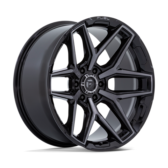 FC854BT20906301 - Fuel Off-Road Flux 20X9 6X135 1mm Gloss Black Brushed Face With Gray Tint - Fuel Off-Road Wheels Canada