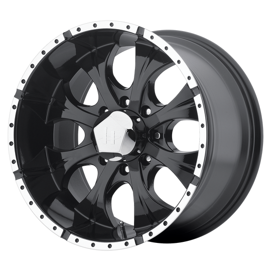 HE7917980312AA - Helo HE791 Maxx 17X9 8X165.1 -12 mm Gloss Black Machined - Helo Wheels Canada