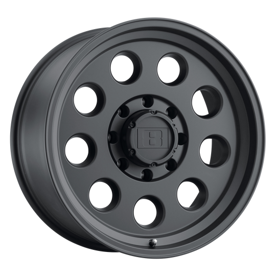 1580HLR-05114M76 - Level 8 Hauler 15X8 5X114.3 -30 mm Matte Black - Level 8 Wheels Canada