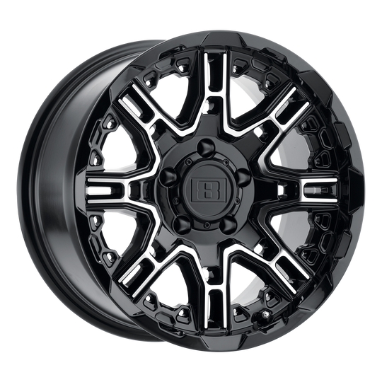2010LST005150B10 - Level 8 Slingshot 20X10 5X150  0mm Gloss Black W/ Machined Face - Level 8 Wheels Canada