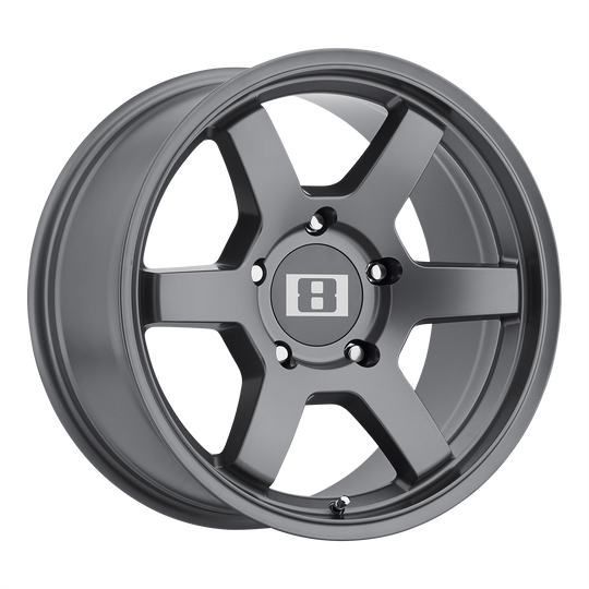 1680MK6006114G71 - Level 8 MK6 16X8 6X114.3  0mm Matte Gunmetal - Level 8 Wheels Canada