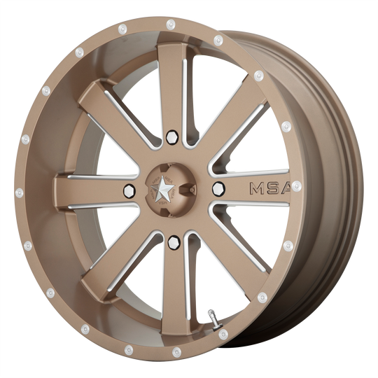 M34-022756B - MSA M34 Flash 22X7 4X156  0mm Bronze Milled - MSA Wheels Canada