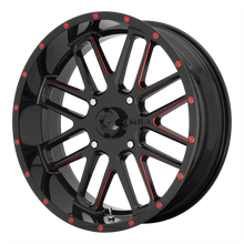 Charger l'image dans la galerie, M35-022756R - MSA M35 Bandit 22X7 4X156  0mm Gloss Black Milled With Red Tint - MSA Wheels Canada