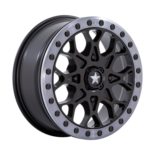 MA048MT15604438 - MSA M48 Portal Beadlock 15X6 4X110  38mm Satin Black With Gray Tint Ring - MSA Wheels Canada
