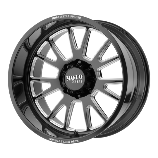 MO40120400M976N - Moto Metal MO401 20X14 BLANK -76 mm Gloss Black Milled - Moto Metal Wheels Canada