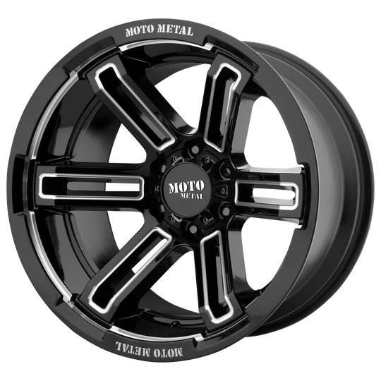 MO99121268344N - Moto Metal MO991 Rukus 20X12 6X139.7 -44 mm Gloss Black Milled - Moto Metal Wheels Canada