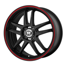 Load image into Gallery viewer, MR11787512745 - Motegi MR117 18X7.5 5X114.3  45mm Matte Black With Red Racing Stripe - Motegi Wheels Canada