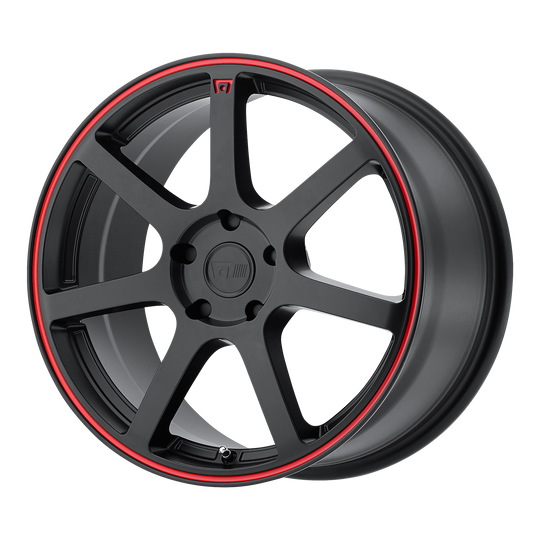 MR13277041740 - Motegi MR132 17X7 4X100 40mm Matte Black Red Stripe - Motegi Wheels Canada