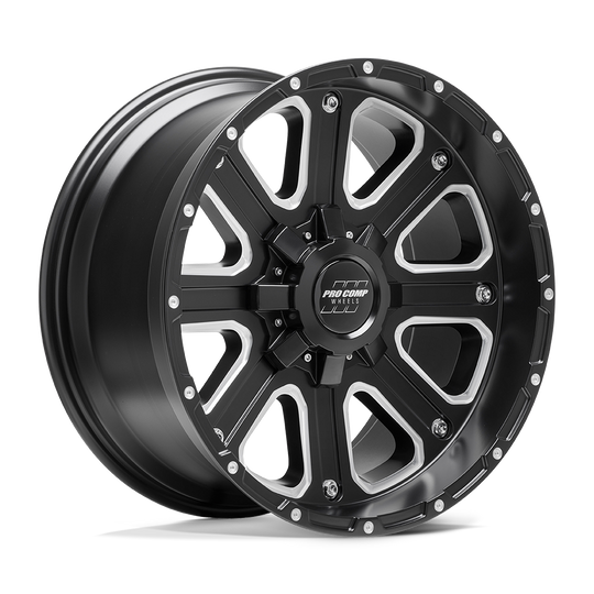 PXA5172-7939 - Pro Comp PA72 Axis 17X9 6X135/6X139.7 -6mm Satin Black Milled - Pro Comp Wheels Canada
