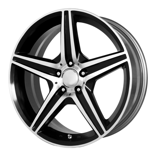 115B-994438 - Performance Replicas PR115 19X9.5 5X112  38mm Gloss Black/Machined Spokes And Lip - Performance Replicas Wheels Canada