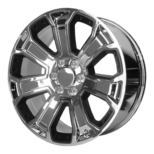 162CM-2295824 - Performance Replicas PR162 22X9 6X139.7  24mm Chrome With Matte Black Accents - Performance Replicas Wheels Canada