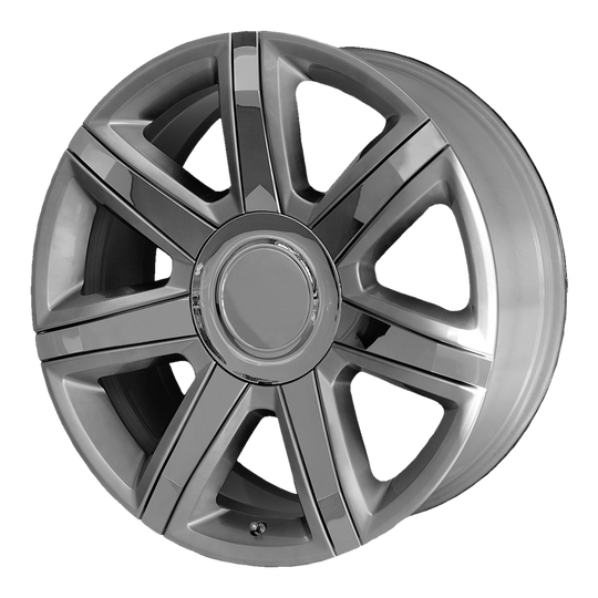 164H-2295824 - Performance Replicas PR164 22X9 6X139.7  24mm Silver With Chrome Accents - Performance Replicas Wheels Canada