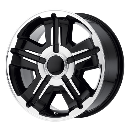 173BM-885831 - Performance Replicas PR173 18X8 6X139.7  30mm Gloss Black Machined - Performance Replicas Wheels Canada