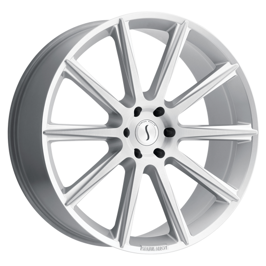 2295ZUS355127S71 - Status Zeus 22X9.5 5X127  35mm Silver W/ Brushed Face - Status Wheels Canada
