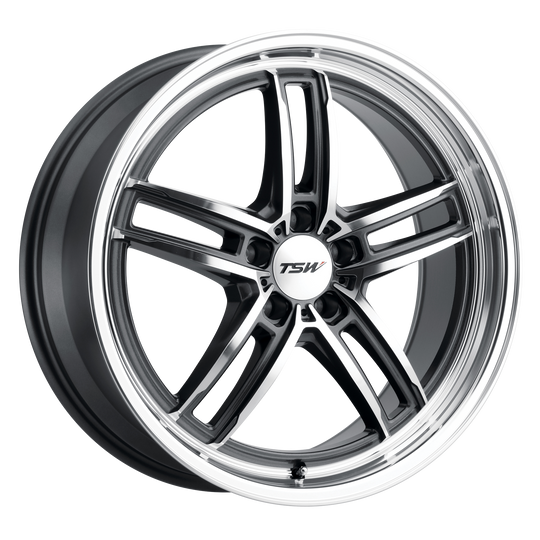 1885SUZ325112G72 - TSW Suzuka 18X8.5 5X112  32mm Gloss Gunmetal W/ Mirror Cut Face & Lip - TSW Wheels Canada