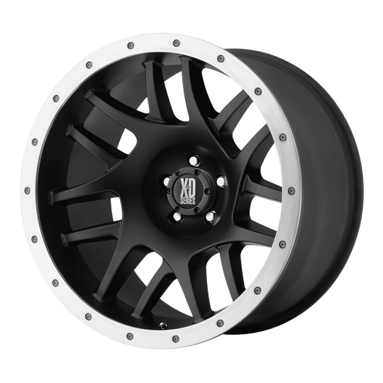 XD12378050700 - XD123 Bully 17X8 5X127  0mm Satin Black With Removable Aluminum Ring - XD Wheels Canada