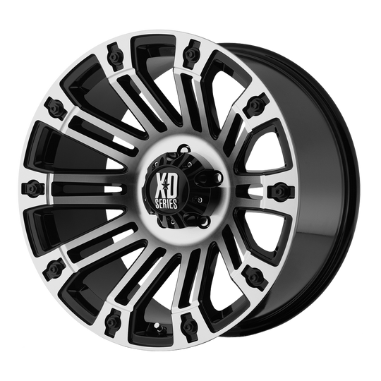 XD81021055324N - XD810 Brigade 20X10 5X139.7 -24 mm Gloss Black Machined - XD Wheels Canada