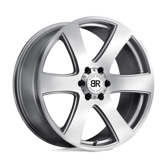 2085HAK306114S76 - Black Rhino Haka 20X8.5 6X114.3  30mm Silver W/ Machine Face - Black Rhino Wheels Canada
