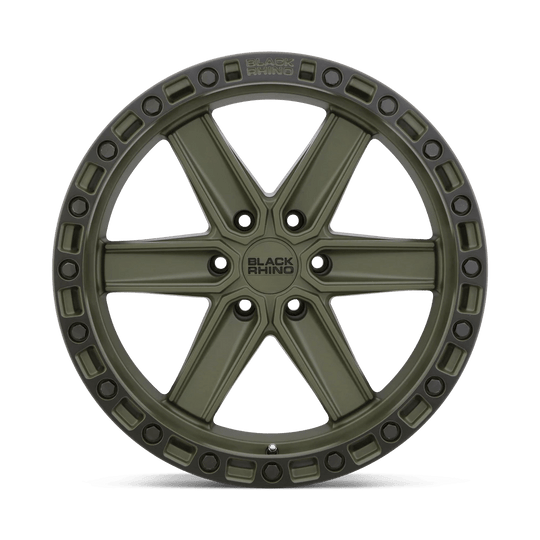 1790HDS-26140N12 - Black Rhino Henderson 17X9 6X139.7 -12 mm Olive Drab Green W/ Black Ring - Black Rhino Wheels Canada