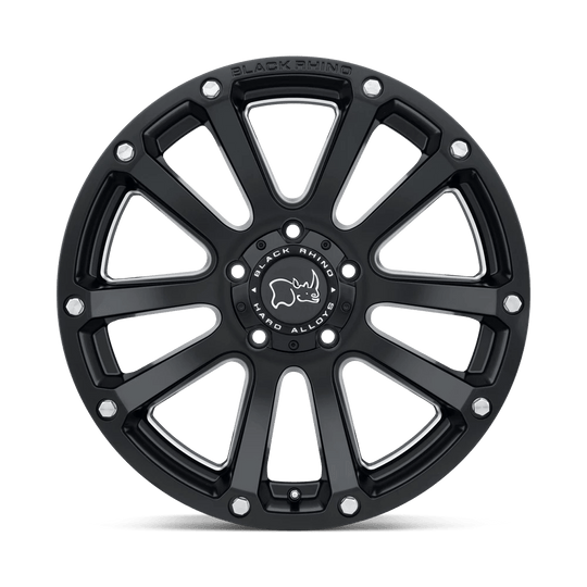 1895HLD-25127M71 - Black Rhino Highland 18X9.5 5X127 -12 mm Matte Black W/ Milled Spokes - Black Rhino Wheels Canada