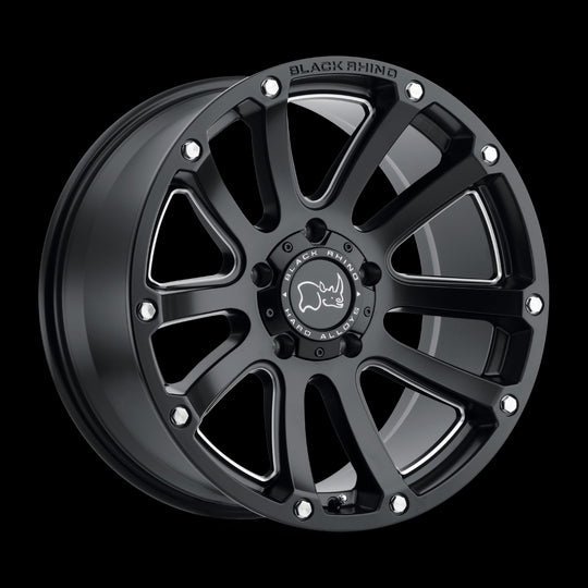 1895HLD005140M78 - Black Rhino Highland 18X9.5 5X139.7  0mm Matte Black W/ Milled Spokes - Black Rhino Wheels Canada