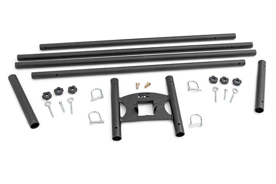 117504 Flag Pole Holder - Dual - 2 Inch Hitch - w/ Flag Poles Rough Country Canada