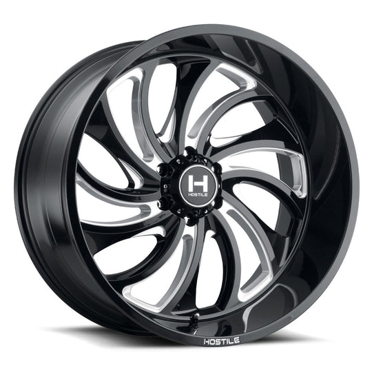 H118-2212816547B - Hostile Demon 22X12 8X165.1 -44mm Blade Cut Wheel - Hostile Wheels Canada