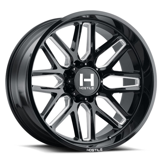 H120-2412816547B - Hostile Vulcan 24X12 8X165.1 -44mm Blade Cut Wheel - Hostile Wheels Canada